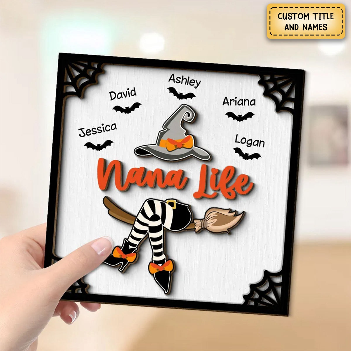 Grandma Witch Halloween Personalized 2-Layer Wooden Plaque, Gift For Grandma