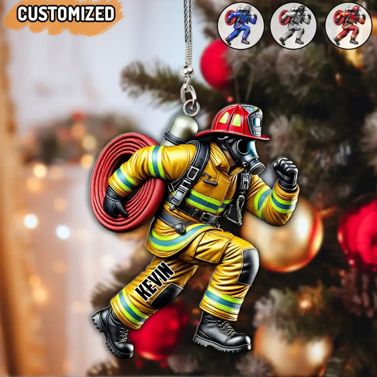 2024 New Release - Personalized Firefighter Acrylic Ornament – Best Christmas Gift For Firefighter