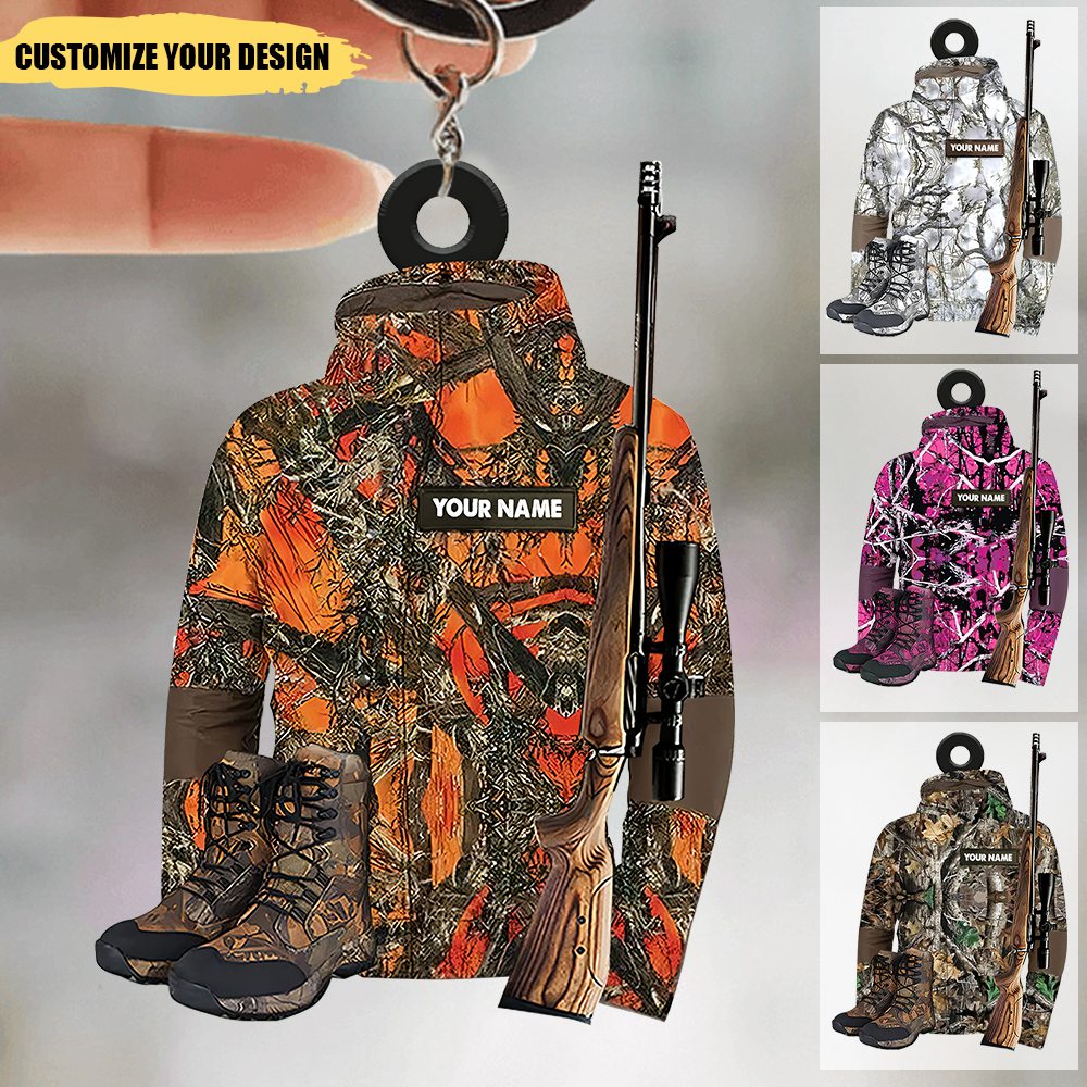 Personalized Hunting Vest Acrylic Keychain, Gifts for Hunting Lover