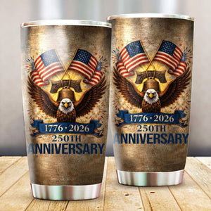 Vintage Patriotic Eagle Tumbler — 250th Anniversary American Gift