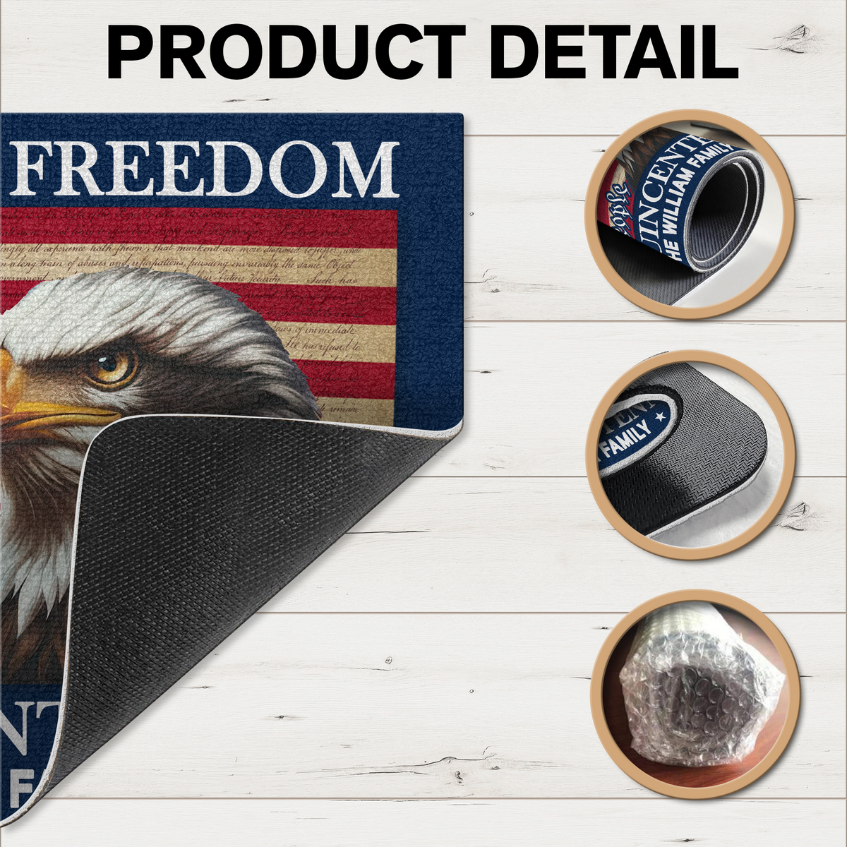 Personalized Patriotic Family Doormat —  American 250th Anniversary Gift
