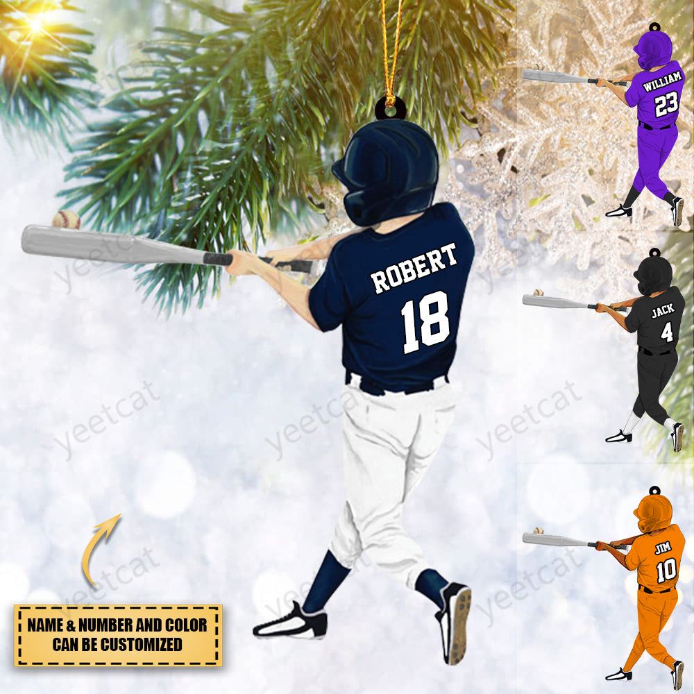 Custom Personalized Baseball Boy Acrylic Christmas Ornament, Gift For ...