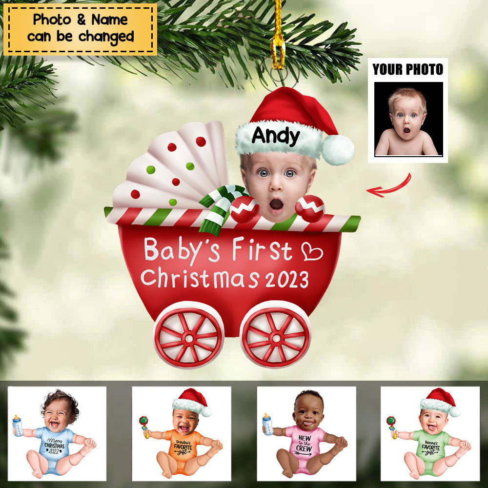Personalized Custom Acrylic Ornament from Photo - Baby Onesie - My Fir ...