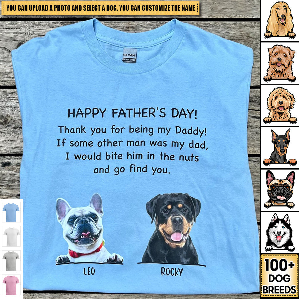 Thank You Being Daddy Dog Cat Dad Shirt Personalized Custom Photo Dog Cat Dad Shirt
