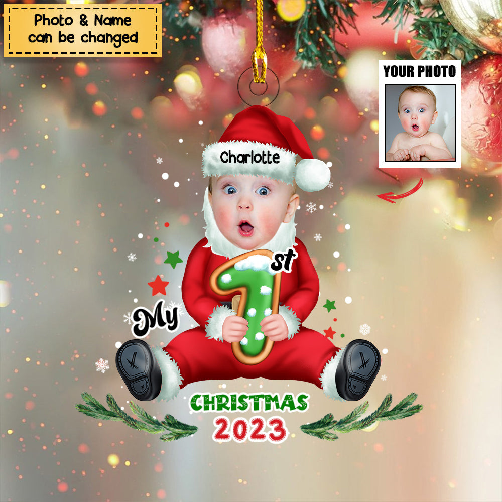 Personalized Custom Acrylic Ornament from Photo - Baby Onesie - My Fir ...